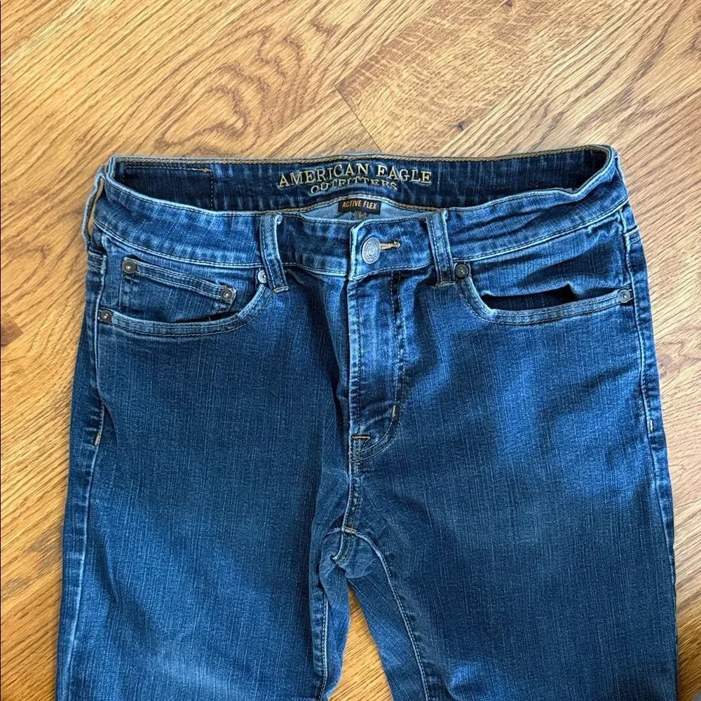 American Eagle Original Straight Jeans Active Flex Blue Denim Men’s Size 31x30